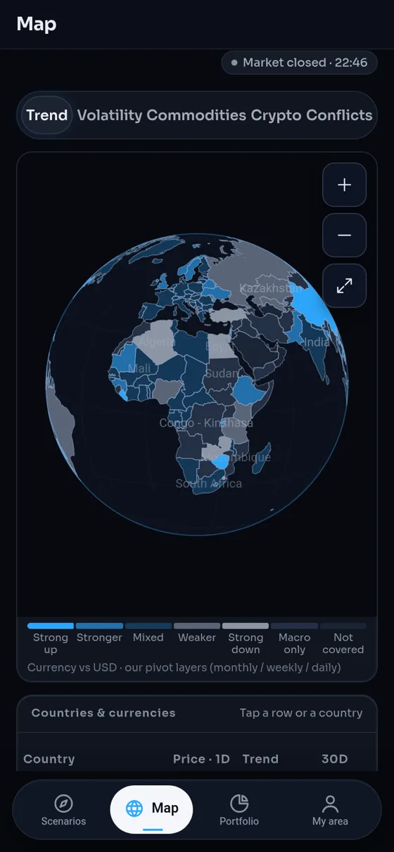 Market map globe